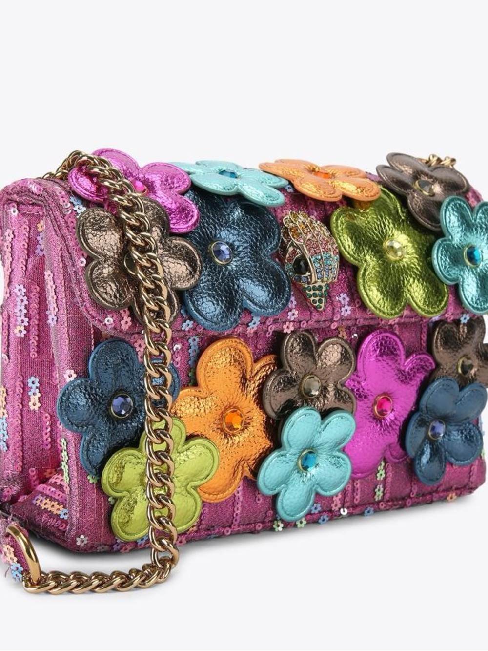 ‼️Kurt Geiger Multicolor Floral Medium Kensington Crossbody Bag Shoulder Bag - Picture 3 of 16